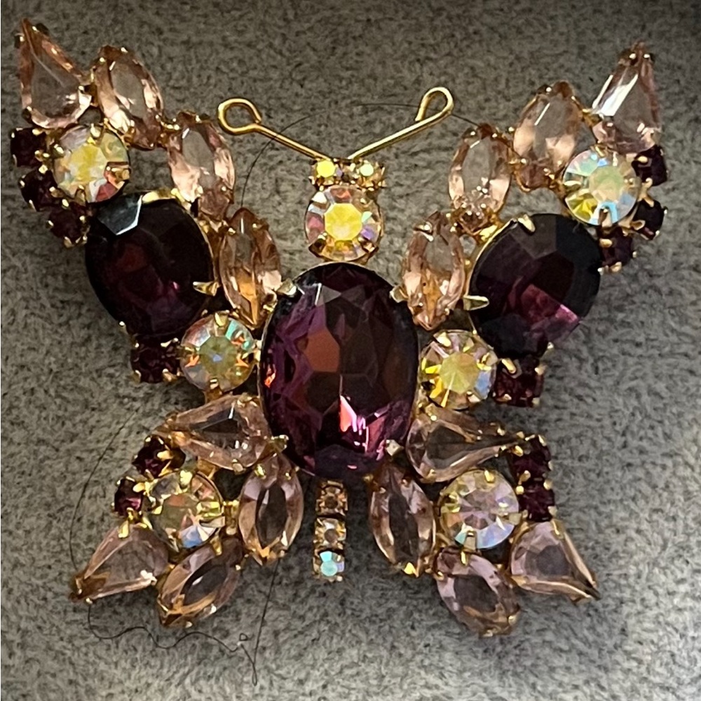 Vintage Juliana Gemstone Crystal Butterfly Brooch